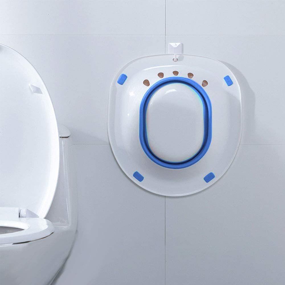 Baignoire de siège pour toilette, bidet Portable pour WC,Bassin de bain Sitz pliable,Bassine Bain de Siege, convient aux toilettes universelles