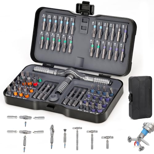 TURNRISE 66 in 1 Ratchet Screwdriver Set, Magnetic Screwdriver Sets mit Multi Bit Free Combination Portable Repair Tool Kit for DIY, Furniture, Computer, Precision Electrical Appliance Repair, Bicycle