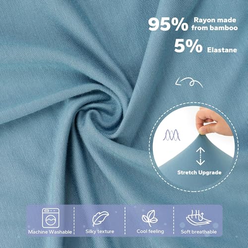 Image of FUNUPUP Baby Lounger Cover Only Rayon Derived from Bamboo, Sea Blue | Removable Elastic, Soft Breathable, Easy On /Off Change, Machine Washable