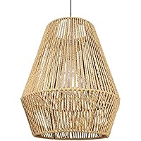 kowaku Lámpara colgante Boho Pantalla de luz de techo Pantalla tejida hecha a mano de mimbre de mimbre Pantalla para dormitorio Casa de té