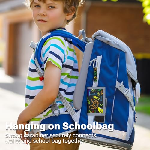 Image of AI-DEE RFID Trifold Canvas Outdoor Sports Wallet for Kids - Front Pocket Wallet with Magic Sticker (Triangle N)