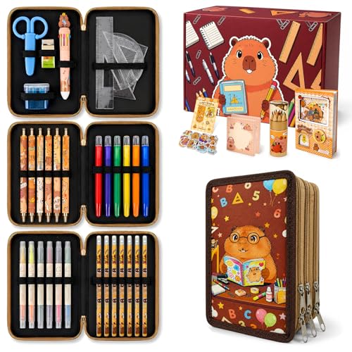 Trousse Capybara 3 compartiments double fermeture éclair et ses 52 pièces