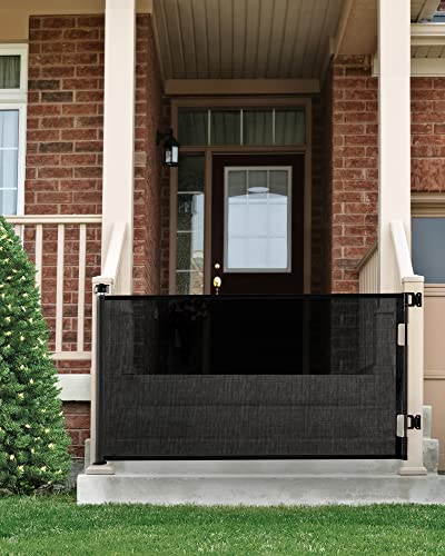 Cumbor Baby Gate Retractable Gates For Stairs, Mesh Dog Gate For The House, Wide Pet Gate 33" Tall, Extends To 55" Wide, Long Child Safety Gates For Doorways, Hallways, Cat Gate Indoor/Outdoor(Black) #TOP3