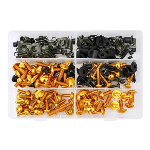 Kit De Tuercas Perno Carenado, Tornillos CNC 253 Uds. Para Z1000 Z250 Z400 Z650 Para Ninja 250R 300 500 650 ZX10R ZX14R 6R 7R 9R Z750 bicicleta calle(Gold)