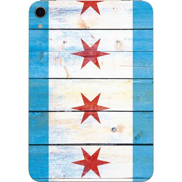 Skinit Decal Tablet Skin Compatible with iPad Mini 7 (2025) - Chicago Flag Light Wood Design