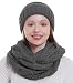 Knit Infinity Scarf Beanie Hat Set Winter Warm Scarfs Scarves Women Men Hats (Dark Grey)