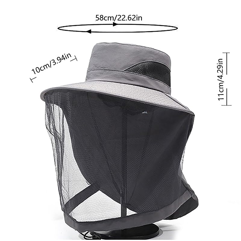 Cappello da Sole Esterno a Larga Tesa di Protezione UV Cappello da Pesca con Foro di Coda di Cavallo per lembo del Collo per Gli Uomini Protezione dal Sole UV Pesca/Giardinaggio/Nautica all'aperto