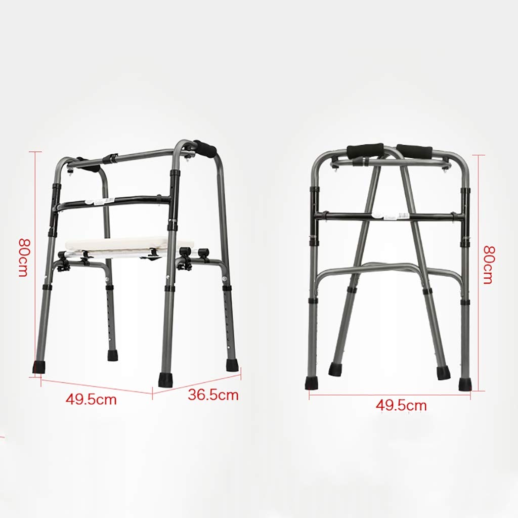 Andador Multiusos con Estructura para Caminar para Personas Mayores, Estructura de Apoyo Plegable para Caminar, Andador 2 en 1 con Asiento de baño, Silla de baño