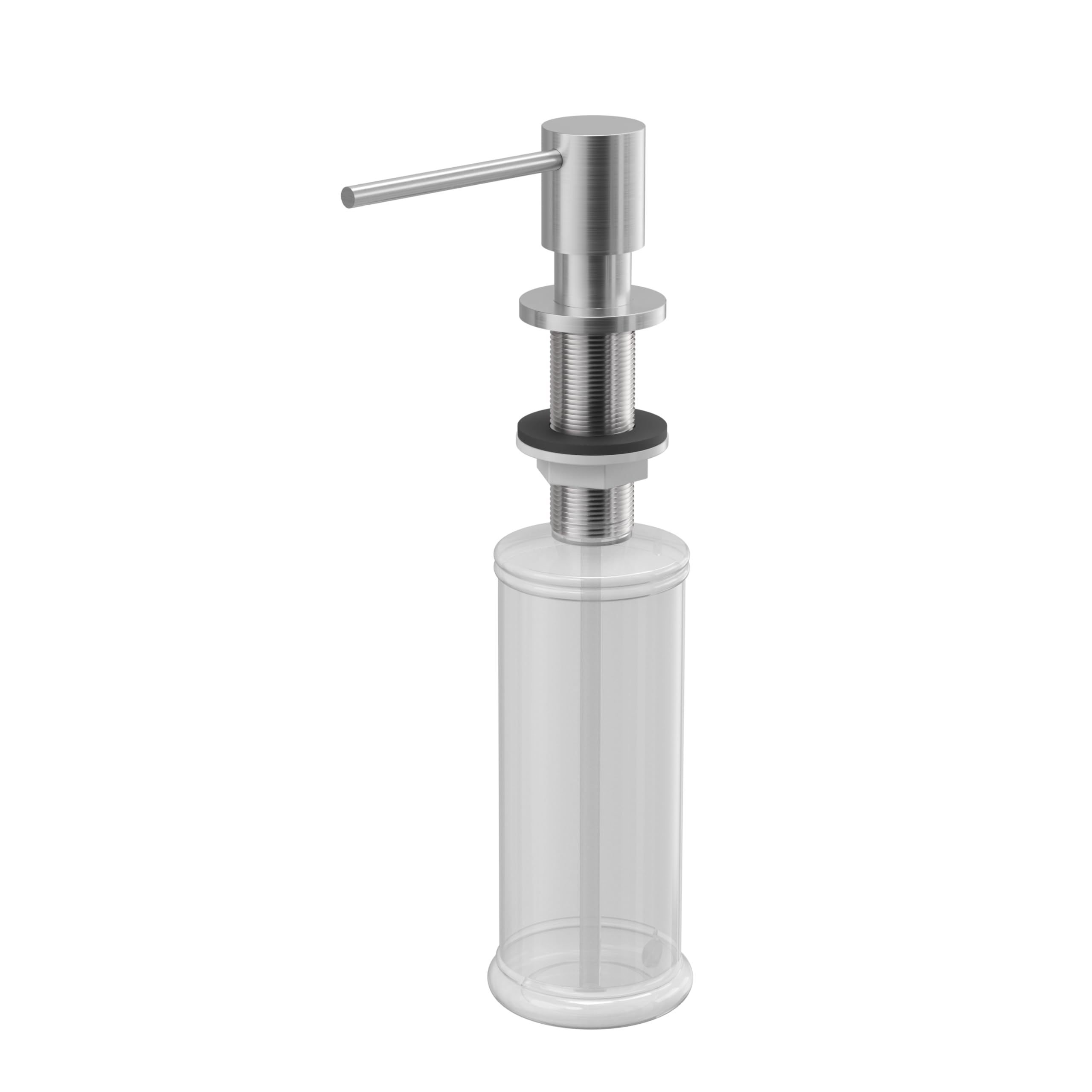 QUADRON Distributore di sapone LORI SteelQ da incasso, dispenser di liquido per lavastoviglie, acciaio, dispenser di sapone per lavello con bottiglia da 500ML, acciaio inox