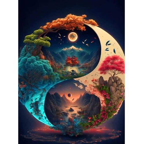 Image of JAKI Tree of Life Diamond Painting Kits for Adults-Tree Diamond Art Kits for Adults,Gem Art Kits for Gift Home Wall Decor(12x16inch)