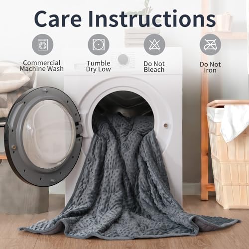 Image of Mr. Sandman Weighted Blanket for Adults Queen Size 20 lbs, Soft Cooling Heavy Minky Blanket for Sleep, Washable Throw Blanket with Glass Beads, 60 x 80 Inches, Dark Grey
