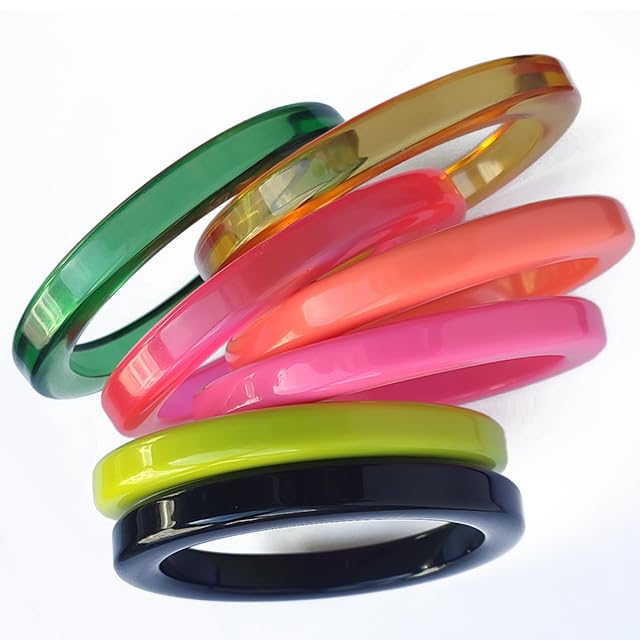 COLORFUL BLING Candy Color Resin Bangle Cuff Acrylic Neon Bangle Bracelet Wristband for Women Simple Geometric Wrist Wrap Jewelry4
