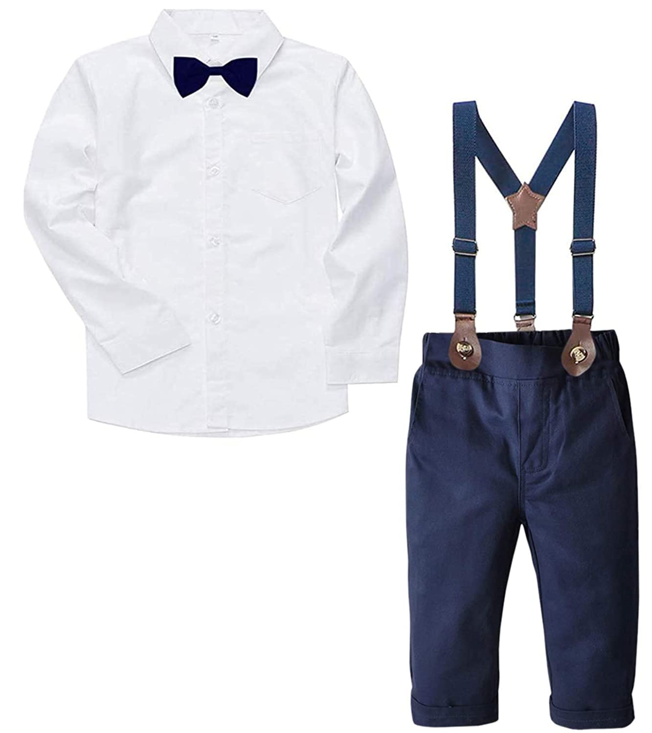 SANGTREE Baby Boy Gentleman Long Sleeves Suit Sets with Pocket, 3 Months - 14 Years