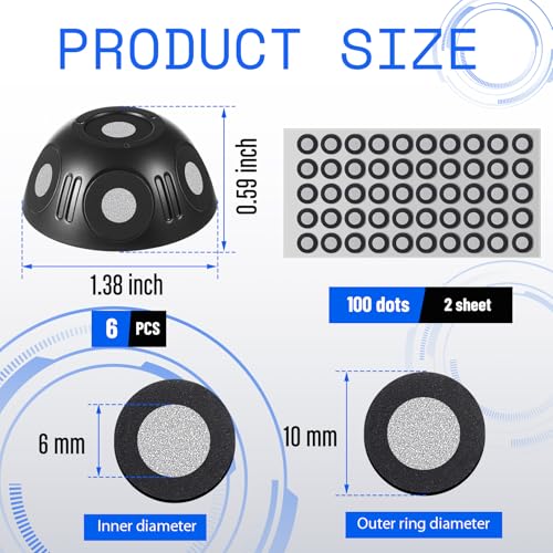 kingdder 6 pcs multi-angle marker set 6 sided 100 point 3d scanner 6mm dot scanning spray scanner turntable compatible accurate tracking marker tracking dot reference point for 3d scanning