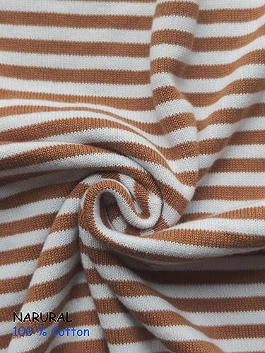 Image of Womens Striped Lightweight Cotton Sweaters Long Sleeve Crew Neck Color Block Casual Knitted Pullover Tops
