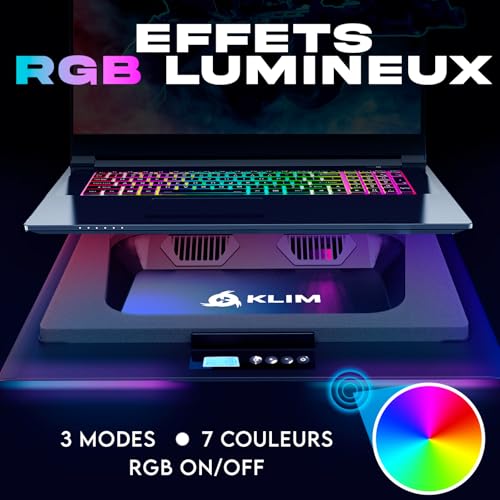 KLIM Everest Plus Refroidisseur Ventilateur PC Portable Gaming - 6300 RPM – vue 5