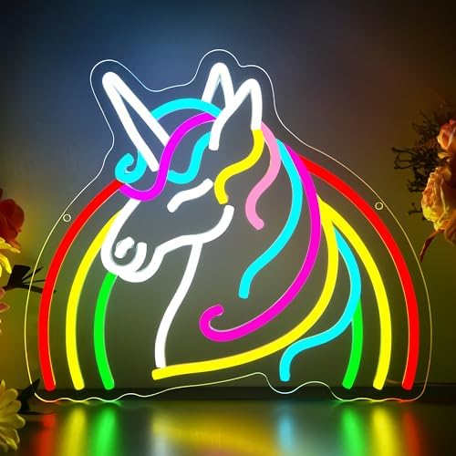 Unicorn Neon Sign for Wall Decor Dimmable Rainbow Unicorn LED Neo...