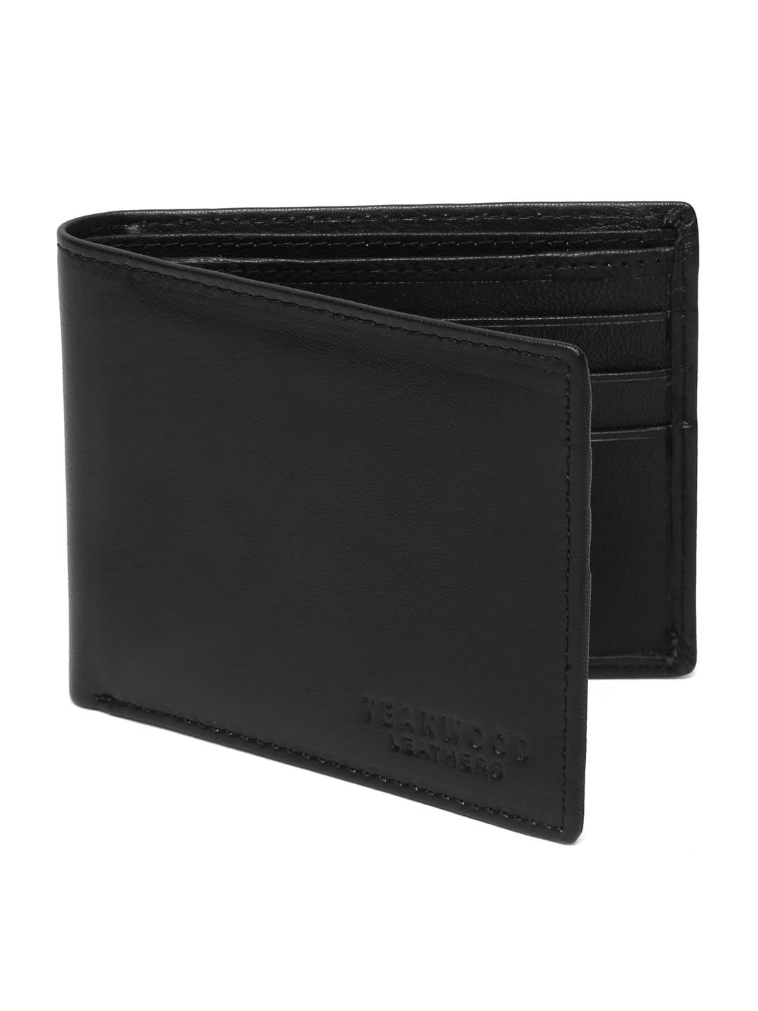 Teakwood Genuine Leather RFID Protected Bi Fold Wallet for Men (Black)-image-25
