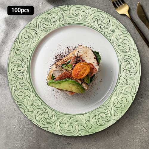 100 platos cargadores redondos 13 pulgadas plateados miniatura 2