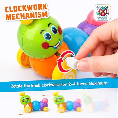 Image of Zest 4 Toyz Wind-Up Caterpillar Toy for Kids Toddlers Push Toy for Boys & Girls Multicolor (Pack of 3)