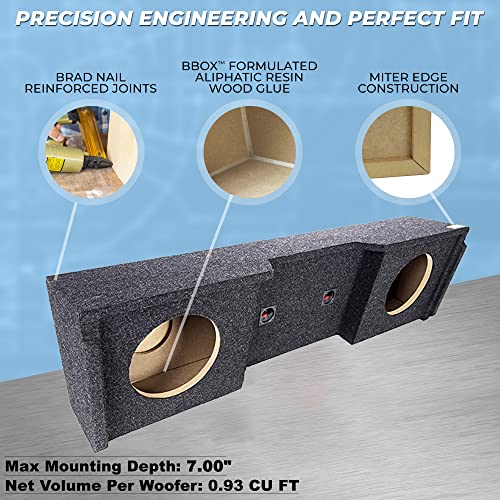 Bbox Dual Sealed 12 Inch Subwoofer Enclosure - Accu-Tuned Sealed Subwoofer Boxes & Enclosures - Subwoofer Box Improves Audio Quality, Sound & Bass - Fits 1999-2007 Chevrolet/Gmc Silverado/Sierra Cab #TOP3