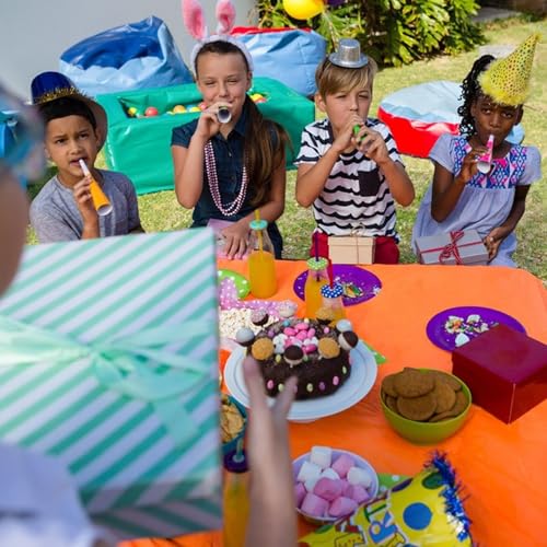 Image of G GENLEAS 21 Pack Assorted Color Rectangle Plastic Tablecloth Disposable Table Cloth for Birthday Wedding Fiesta Picnic Party Rainbow Party Decorations, 7 Color, 54x108 Inch