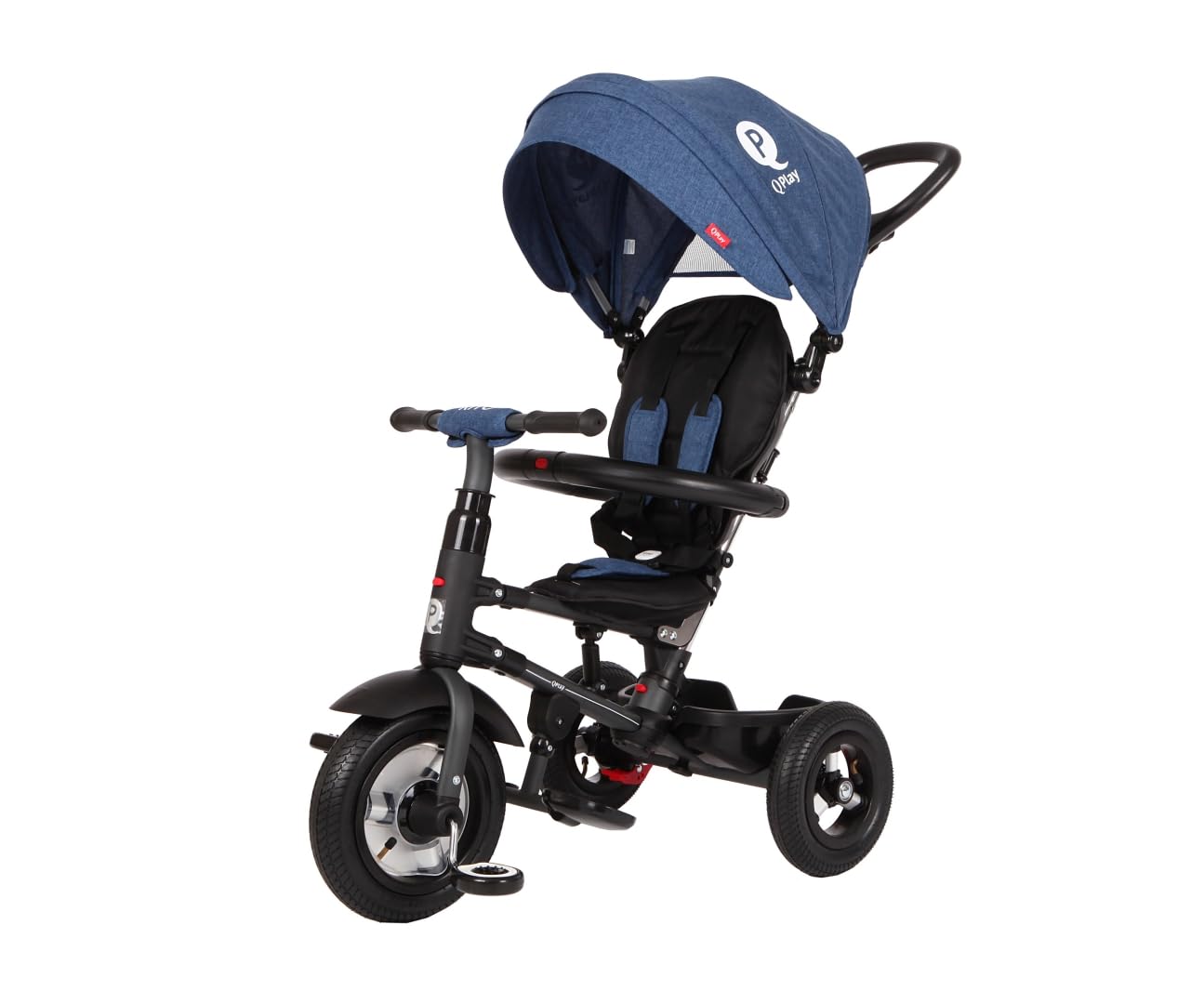 QPlay Triciclo Rito Air junior 90 x 49 x 93 cm, blu acciaio
