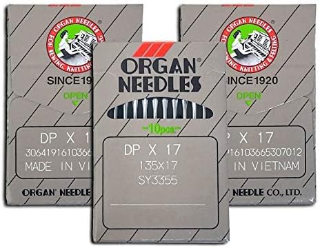 30 Organ 135X17 DPX17 Walking Foot Industrial Sewing Machine Needles in Assorted Sizes 20, 21 & 23