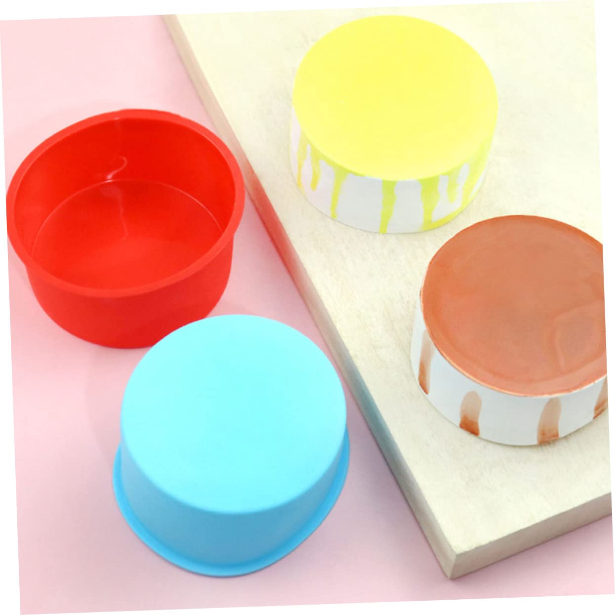 ifundom 16piezas Moldes De Silicona Para Pasteles Antiadherentes Moldes Redondos Para Hornear Queso y Tartas Para Repostería Casa