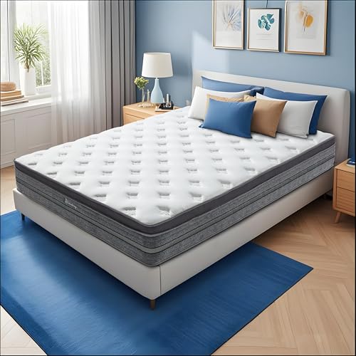 Colchón 140 x 200, Altura 30 cm, Colchón Viscoelástico, Combinación de Muelles y Espumas, Certificado Oeko-Tex, 9 Zonas Ergonómico, Tejido Transpirable y Hipoalergénico, Mejora la Calidad del Sueño