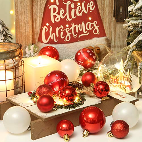 Conjunto de enfeites de bolas de Natal à prova de estilhaços, decorativos e sazonais para pendurar c