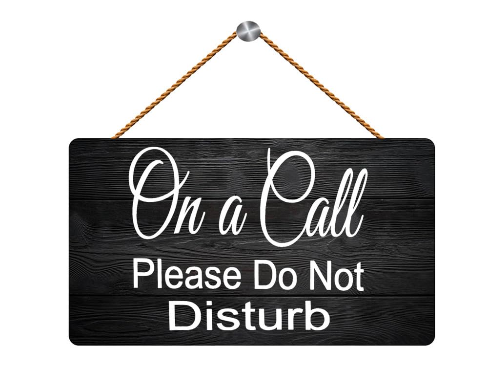 Pibonto Women's Wall Art On A Call Please Do Not Disturb Wooden Sign - Hanging Printed Wall Plaque Wood Signs,Decor Wall Hanging Sign For Home Front Door Entryway Porch Decor Gift, 8X12 Inch