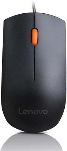 Lenovo 300 Wired Plug & Play USB Mouse, High Resolution 1600 DPI Optical Sensor, 3-Button Design with clickable Scroll Wheel, Ambidextrous,…