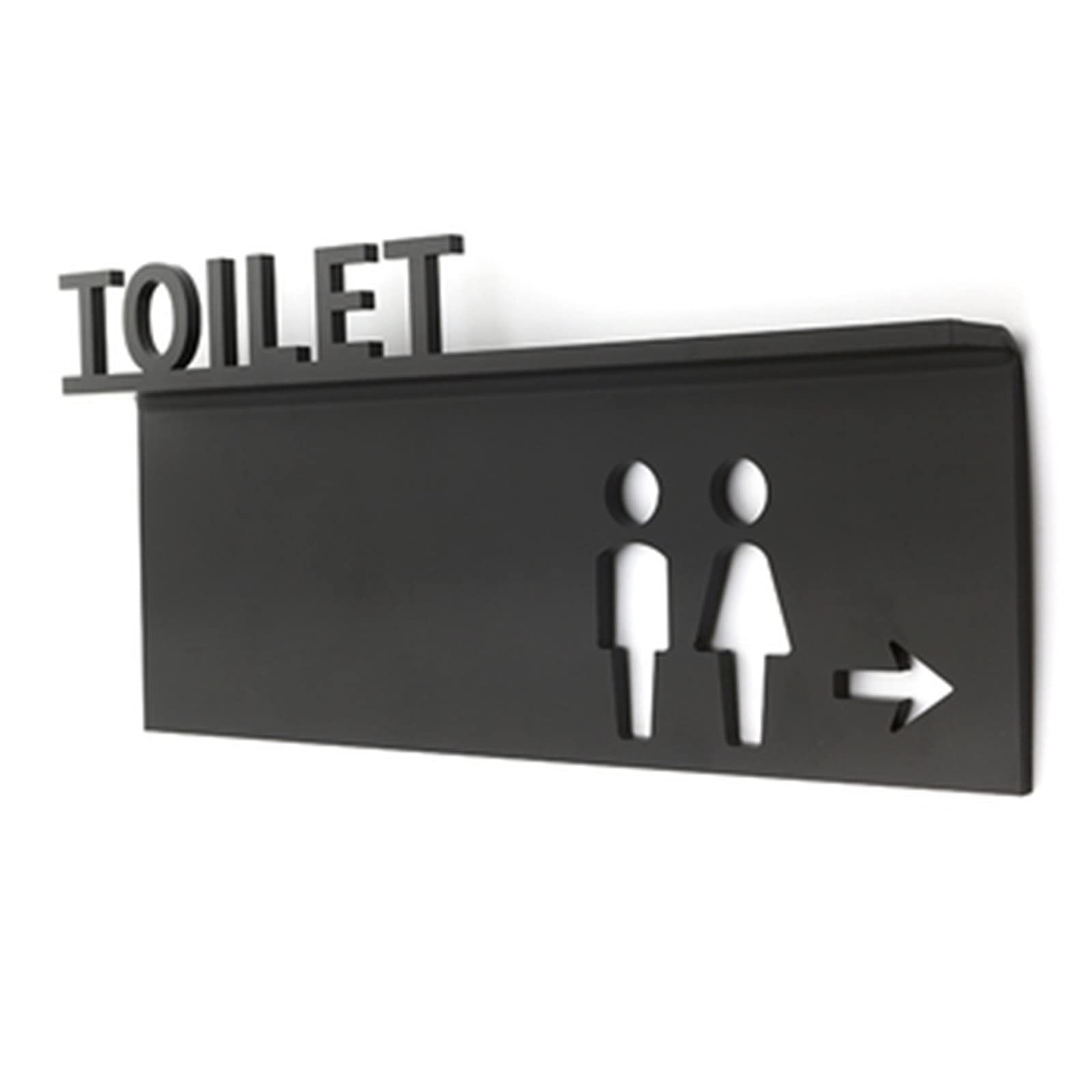 VNVFJKLO restroom sign, Acrylic Men and Women Toilet Identification Signs with Arrow, 3D Raised Icons, Bathroom Door for Offices, Businesses, and Restaurants(A)