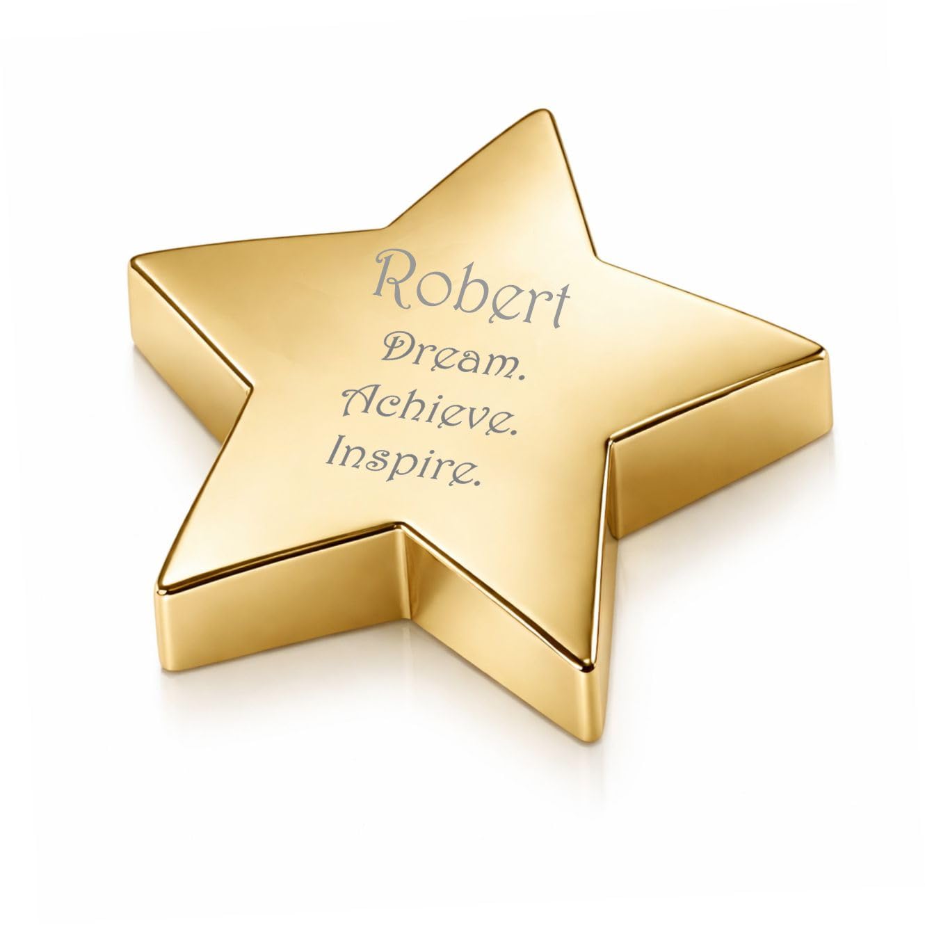 Personalized Gold Star Paperweight Custom Engraved Free – Recognition & Appreciation Gift, Free Engraving - Ships from USA
