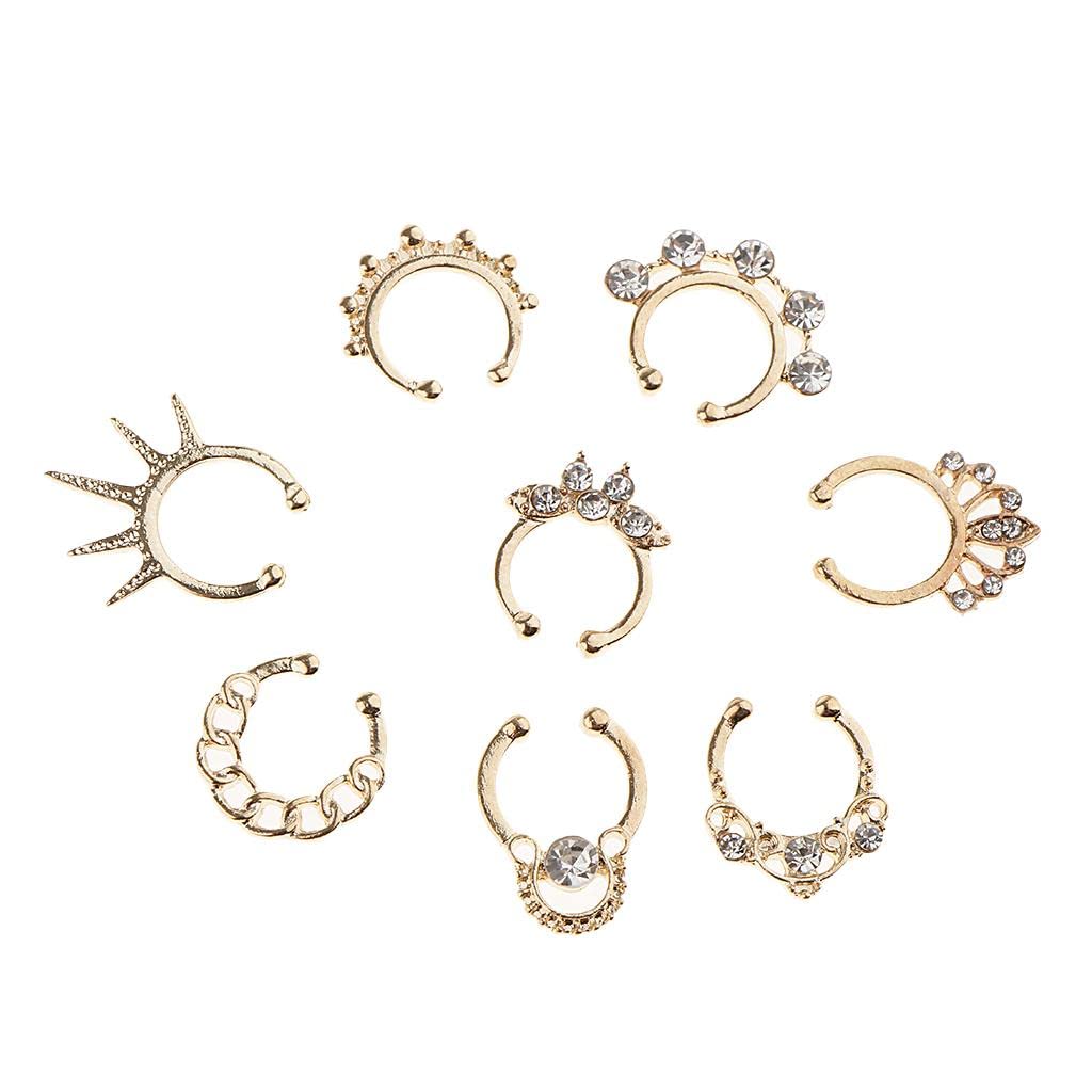 MYADDICTION 9 Pieces Crystal Fake Septum Nose Ring Non-piercing Body Jewelry Gold Jewelry & Watches | Fashion Jewelry | Body Jewelry | Body Piercing Jewelry (B0BGSP87QV) Amazon Price History, Amazon Price Tracker