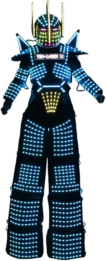 Earthradius Pixels LED Robot Suit Costume Clothes Full Color Smart dance Costumes Amosphere Prop for Dj Party Nightclub