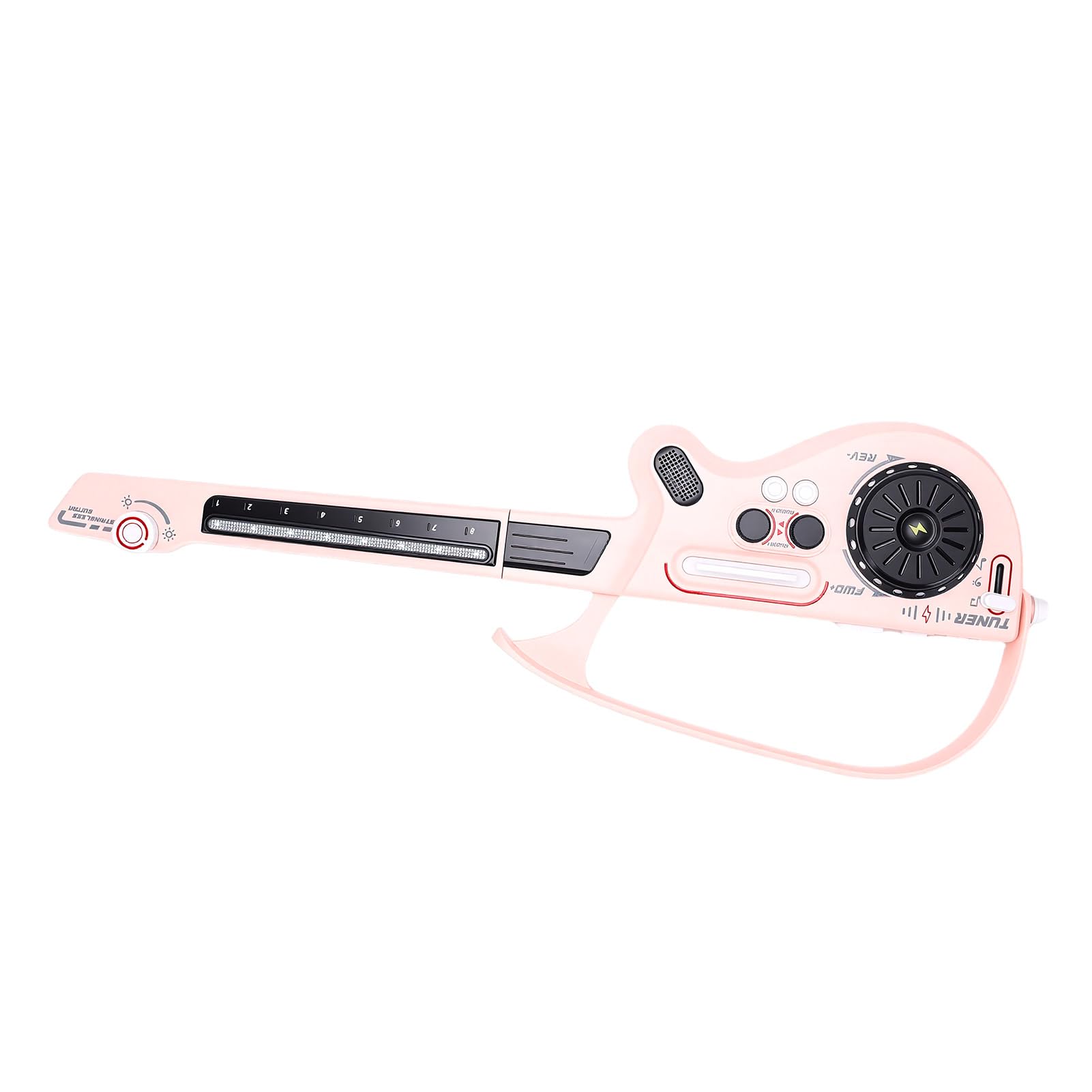Chitarra Elettrica per Bambini, Chitarra Intelligente Senza Corde per Bambini, Chitarre Portatili per Strumento Musicale Giocattolo con Luci LED per Giradischi DJ, Dai 3 Anni in su (PINK)