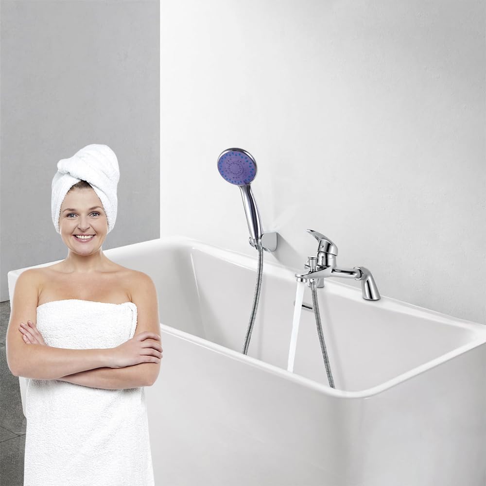 oupados Bath Taps with Shower Attachment Mixer Taps for Bathtub and Shower, Silver - Image 4