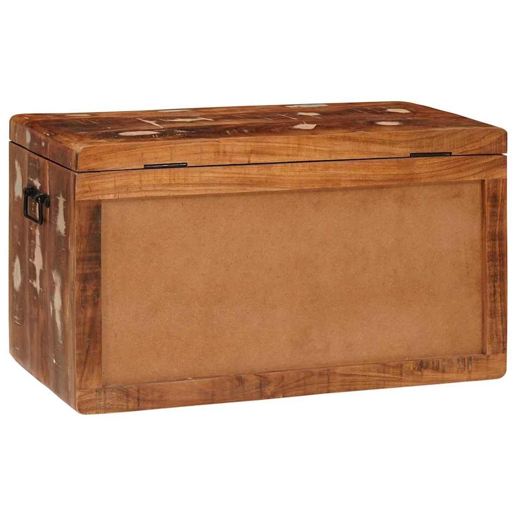 Scatola portaoggetti con porta, in legno massiccio di mango | Design rustico, manici in ferro, ampio spazio, per interni, montaggio richiesto