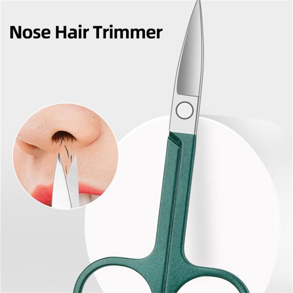 Juego de Tijeras para uñas, cortaúñas de Acero Inoxidable para Uso doméstico, para pedicura, Color Verde, 9 Piezas (Juego Verde de 9 Piezas)