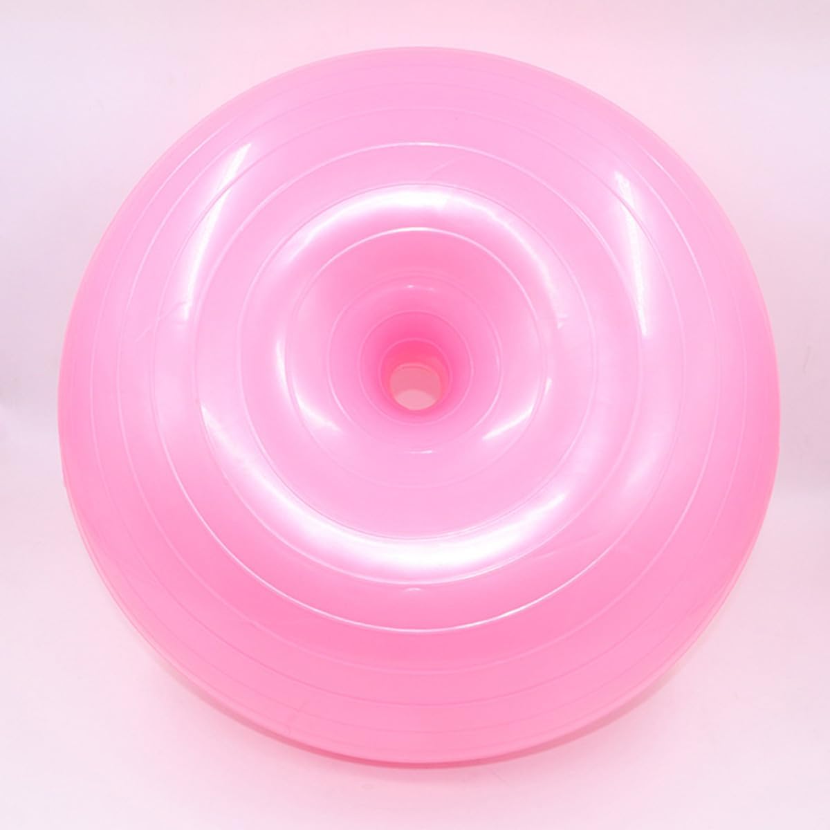 Donut Yoga Exercise Ball Stability Trainer, Explosion-Proof Inflatable Fitness Ball with Air Pump, Thickened Non-Slip Pink Workout Accessory for Indoor Pilates and Balance Training