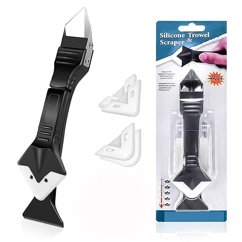 3 in 1 Silicone Caulking Tool Kit with 5 Replaceable Pads | Stainless Steel Caulk Remover, Grout Scraper & Sealant Finishing Tool | Gap Filler for Bathroom, Kitchen, Tiles, Sink & Window-image-25