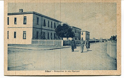 1943 Sibari Palazzine in Via Marconi carrozze Guller Cosenza FP B/N VG ANIM Cartolina Postale