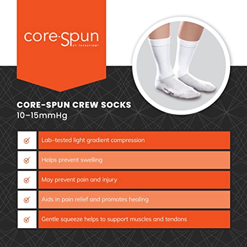 Core-Spun 10-15mmHg Medical Compression Socks - Light Graduated Crew Flight Compression Socks3
