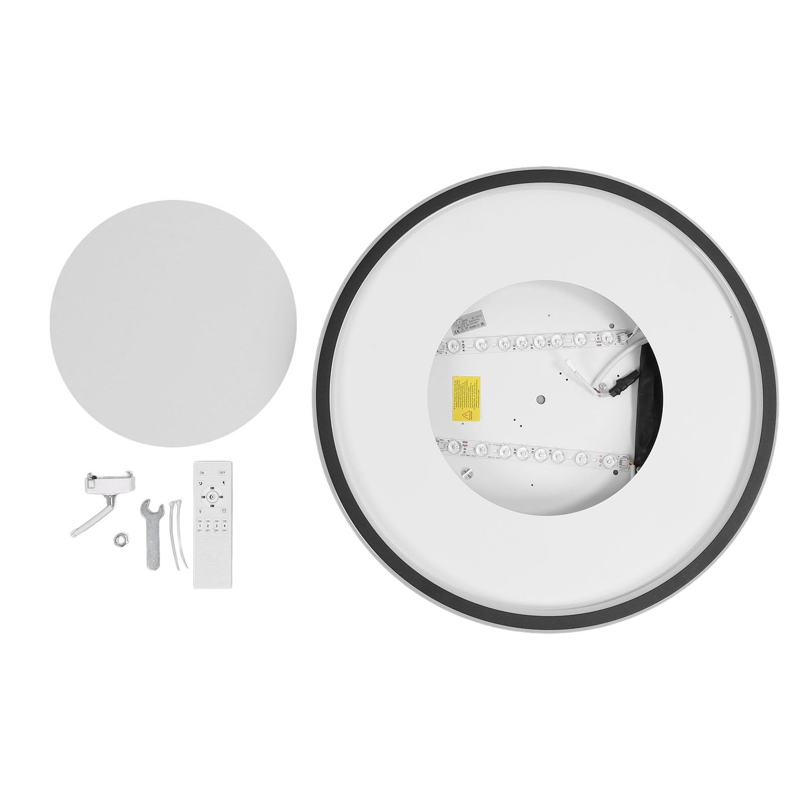 Generic Oprawa Oświetleniowa Sufitowa do Montażu Podtynkowego Sufitowa 110-265 V Energooszczędna LED Okrągła Metalowa Podstawa do Sypialni (czarna ramka)