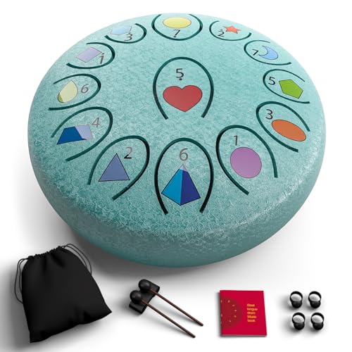 Rain Drum for Outside Garden, Steel Tongue Drum 6.8 Inch 13 Notes, Meditation Music Instrument...