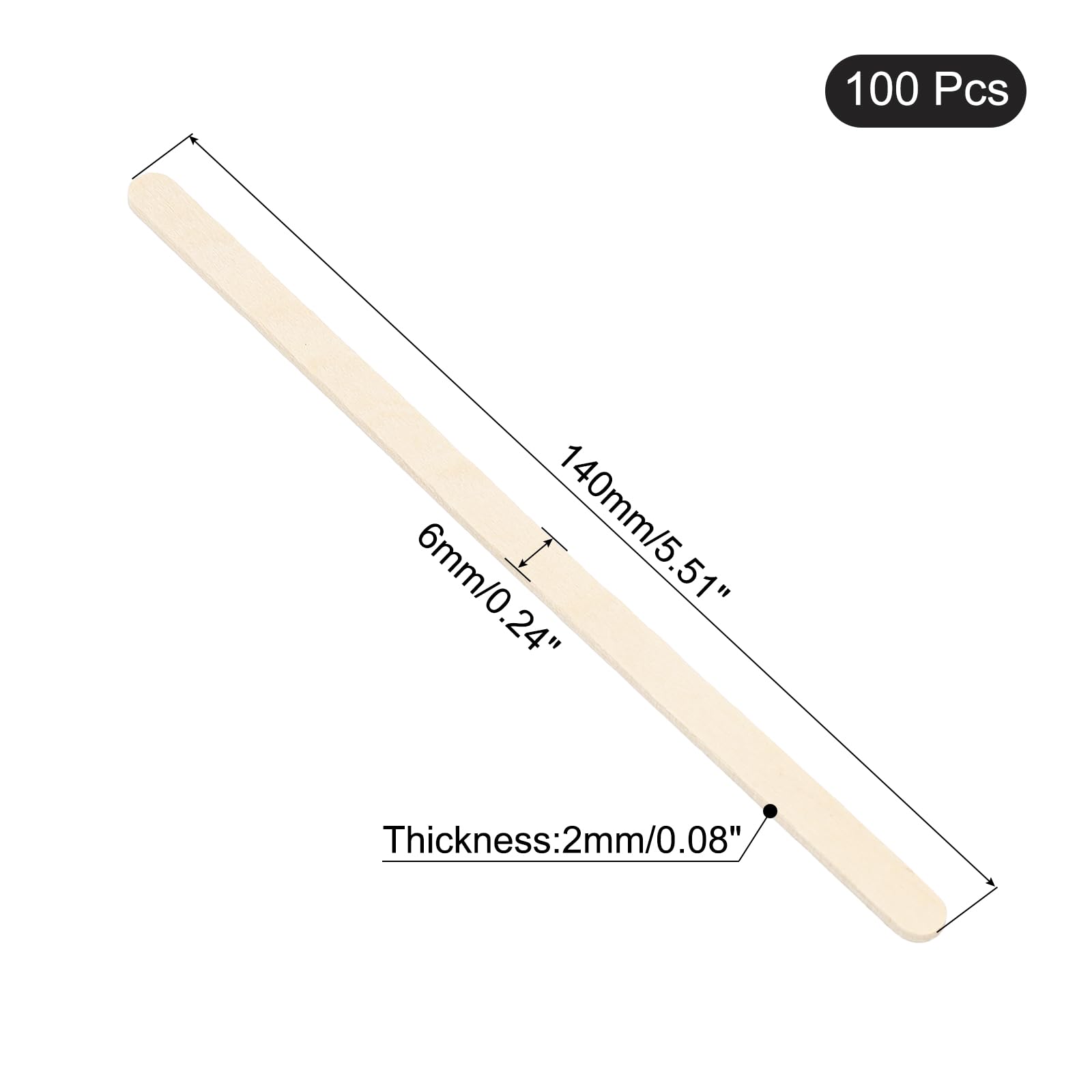uxcell Wooden Coffee Stir Sticks,100 PCS 5.5 Inch Individually Paper Wrapped Disposable Wooden Stir Sticks for Coffee Bar