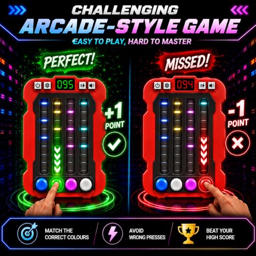 Image of Mirana Airport Arcade - Portable Handheld Steps Game for Kids - 6 Exciting Modes, 3 Speed Levels - Digital Score Display - Toy Gift for Boys & Girls 4 5 6 7 8 9 10+ Years (Red)