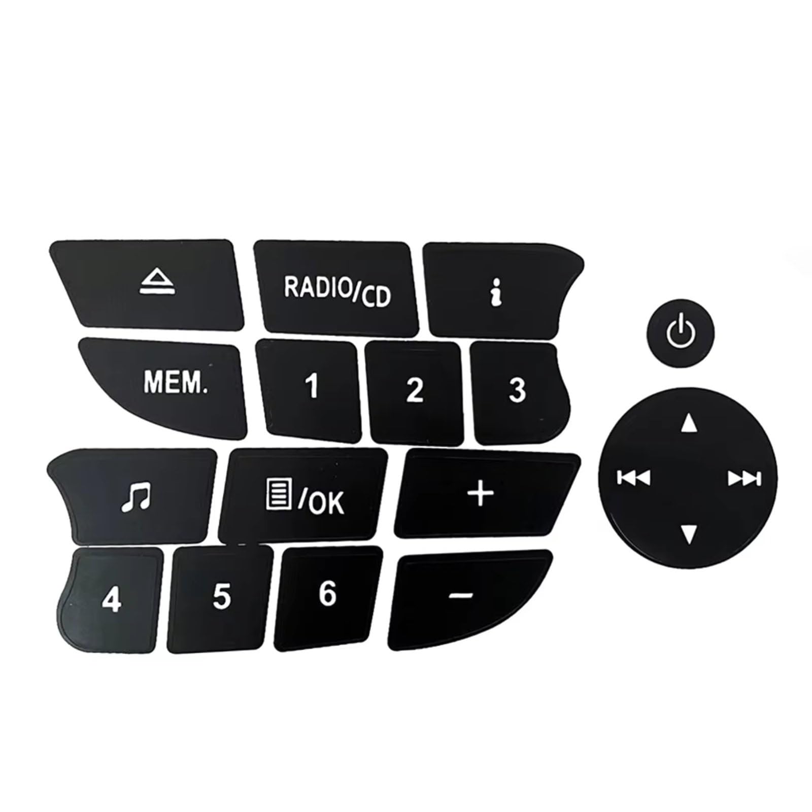 Car Switch Cover Compatible with Twingo for Clio for Megane 2009 2010 2011 Car Button Repair Stickers Audio Button Repair Decal Stickers Trim